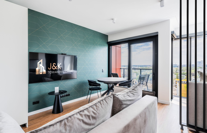 Studio z łóżkiem typu king-size i rozkładaną sofą na 15. piętrze