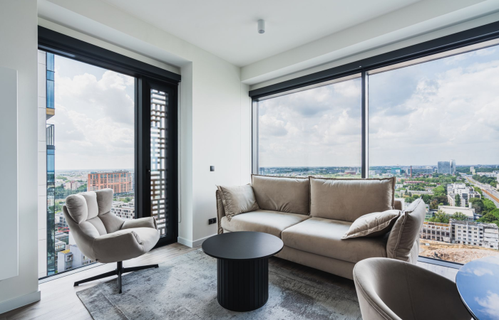Apartament Premium na 22 piętrze z telewizorem 98 cali