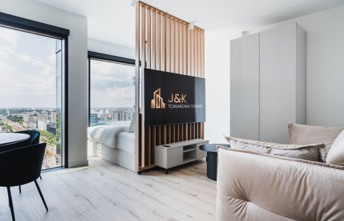 Apartament typu Studio z łóżkiem typu king-size i rozkładaną sofą na 22. piętrze