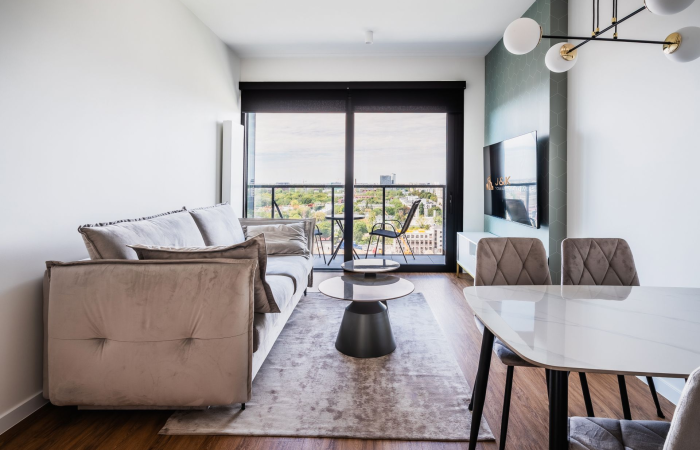 Apartament typu Deluxe z jedną sypialnią i widokiem na miasto na 16. piętrze