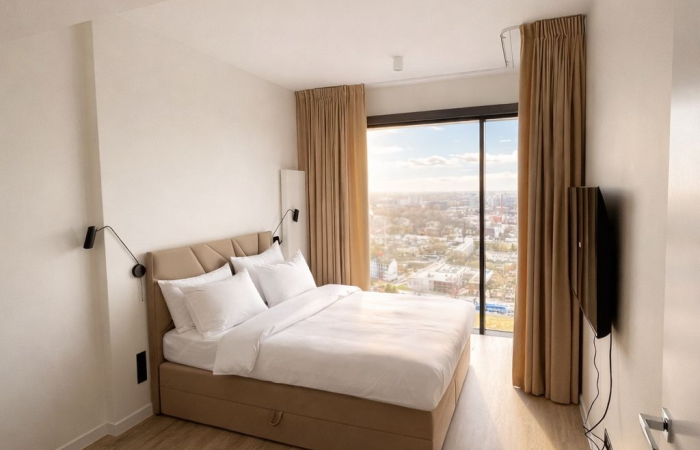 Apartament typu Deluxe z 1 sypialnią i widokiem na miasto