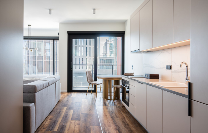 Apartament typu studio z rozkładaną sofą na 7 piętrze